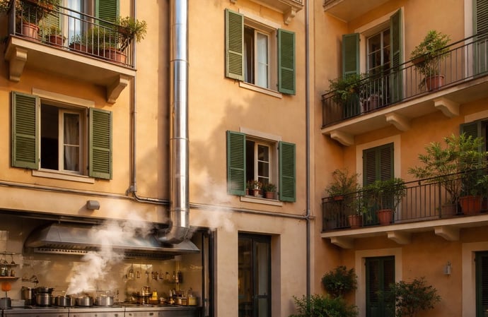 Canna fumaria del ristorante sotto casa: come difendersi legalmente