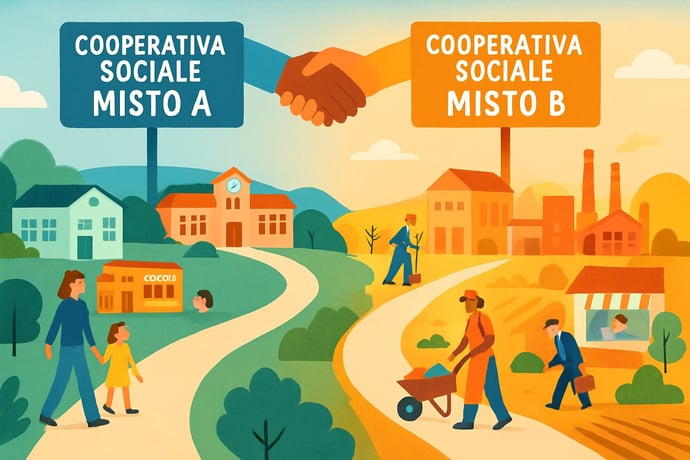 Che differenze ci sono tra cooperative sociali di tipo misto a e b secondo leggi