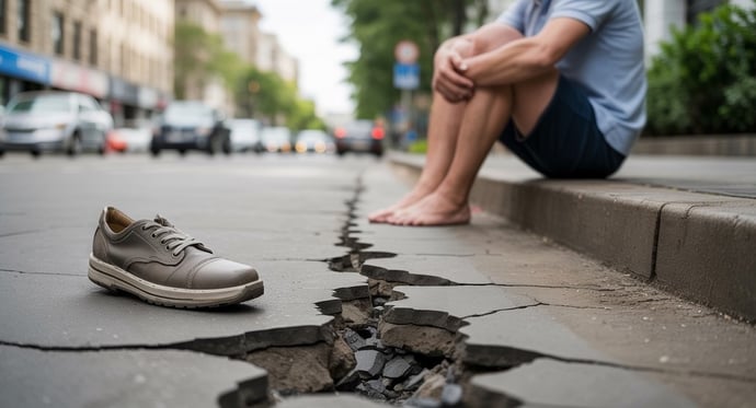 Come ottenere un risarcimento se ci si fa male a causa del marciapiede rovinato: