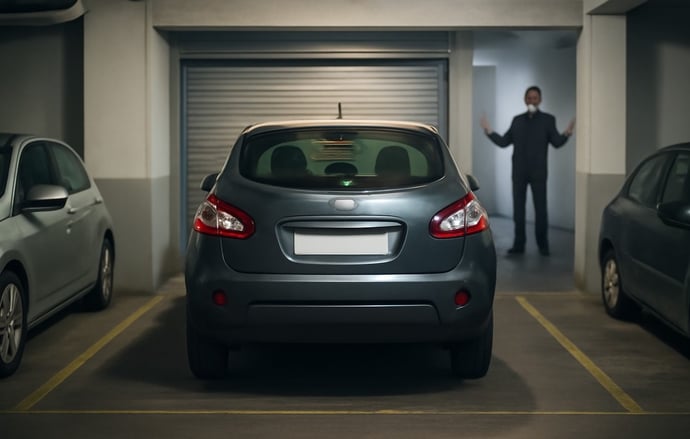 Parcheggiare davanti al proprio box in condominio non � mai permesso come stabil