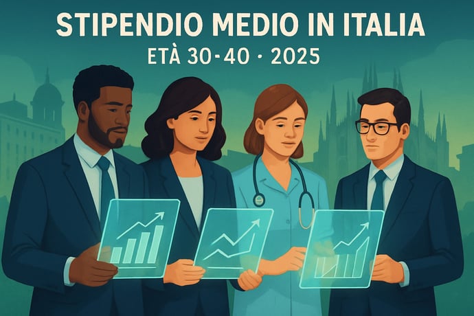 Qual � lo stipendio medio in Italia (Ral) tra i 30-40 anni nel 2025