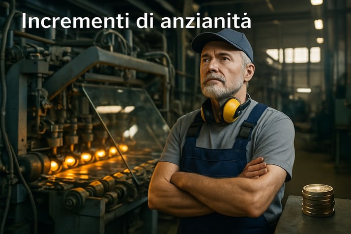 Scatti anzianit� contratto vetro industria CCNL 2025 tabella, ogni quanto avveng