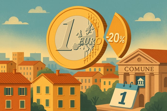 Sconto del 20% su Imu e Tari 2025 con domiciliazione bancaria o postale. Istruzi